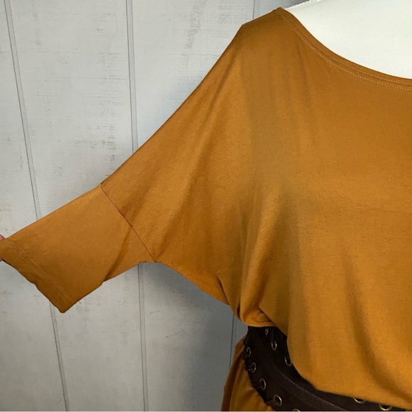 PIKO 1988 Womens Bamboo Tunic Top Size M Dolman Sleeve Round Neck Boho Neutral - Picture 3 of 9